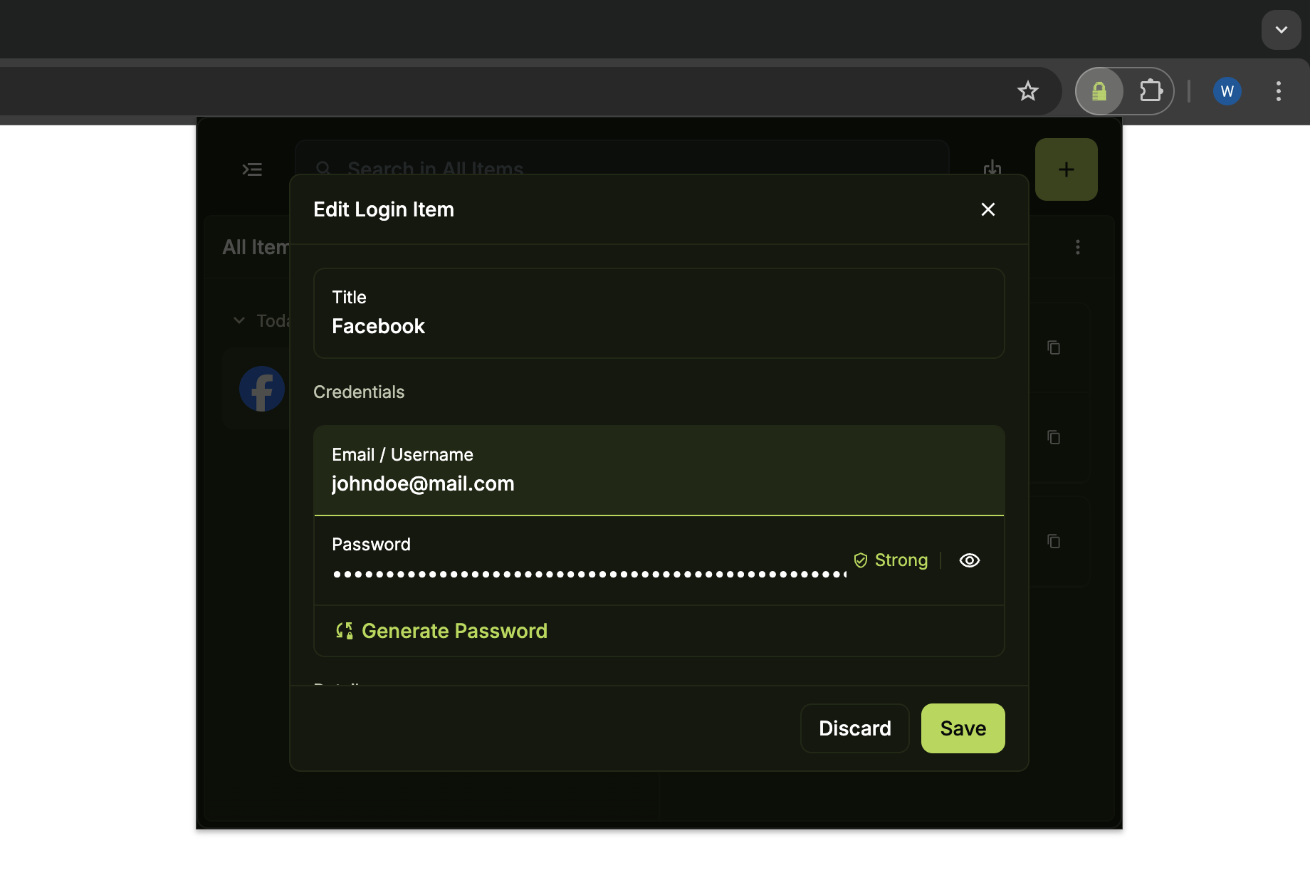 Save changes in the browser extension